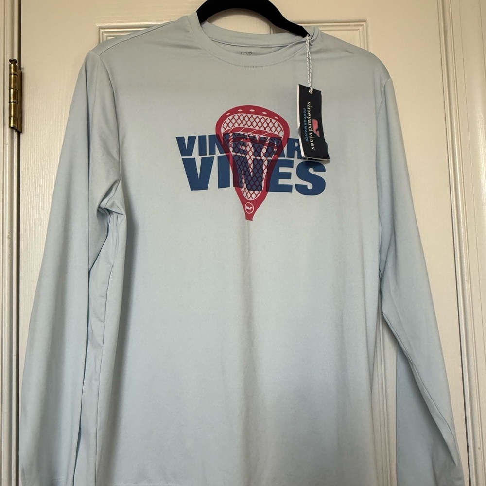 Vineyard Vines Lacrosse Graphic Long Sleeve Tee - Light Blue